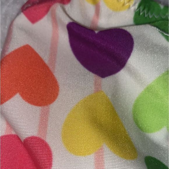 Girls Swimsuit WonderKids 1 Pc Pink Heart Beaded Bathing Swim Suit - Picture 5 of 8